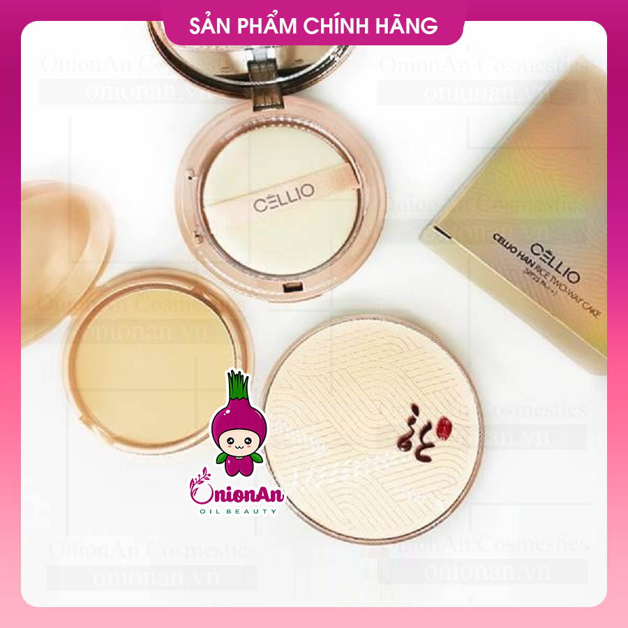 Phấn Phủ Siêu Mịn Cellio Han Rice Two-way Cake SPF25 PA++